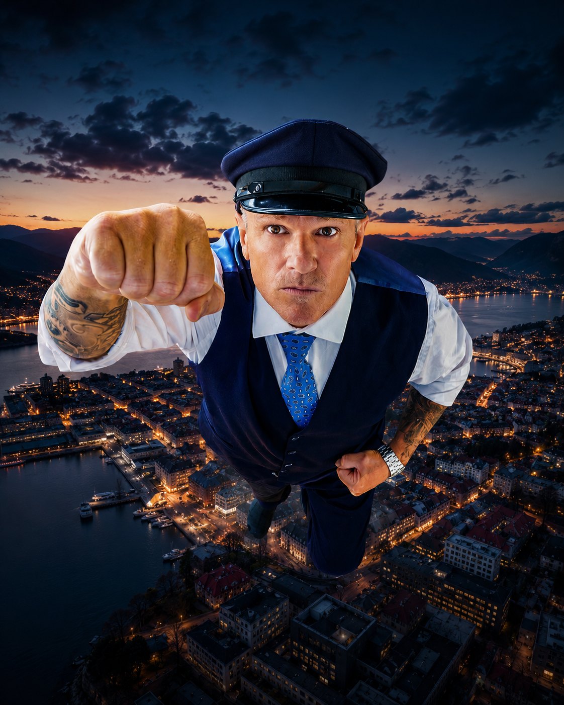 Rob fra NorwayRob foran Skyss-bussen i Bergen
